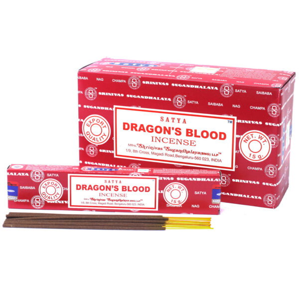 <span class=”product-code”>iSatya-16<span><br>Satya Incense 15gm - Dragon Blood